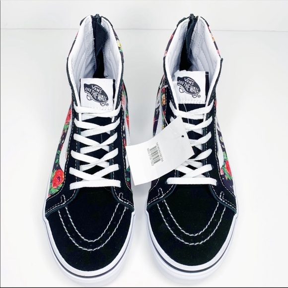 NEW Vans Sk8-Hi Garden Floral Shoes Black White - Picture 4 of 11